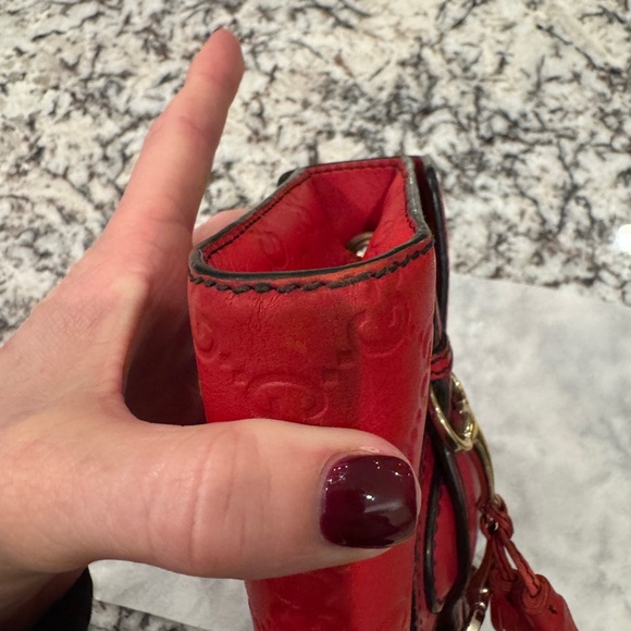 SOLD. SOLD SOLD Gucci Red Emily Leather Crossbody Bag Guccissima Horsebit - Picture 5 of 16